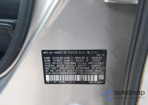2015 Honda Fit Ex/Ex-L z USA, uszkodzony, nr VIN 3HGGK5H86FM700483